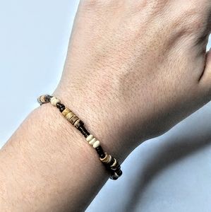 Elastic Wooden Beaded Bracelet